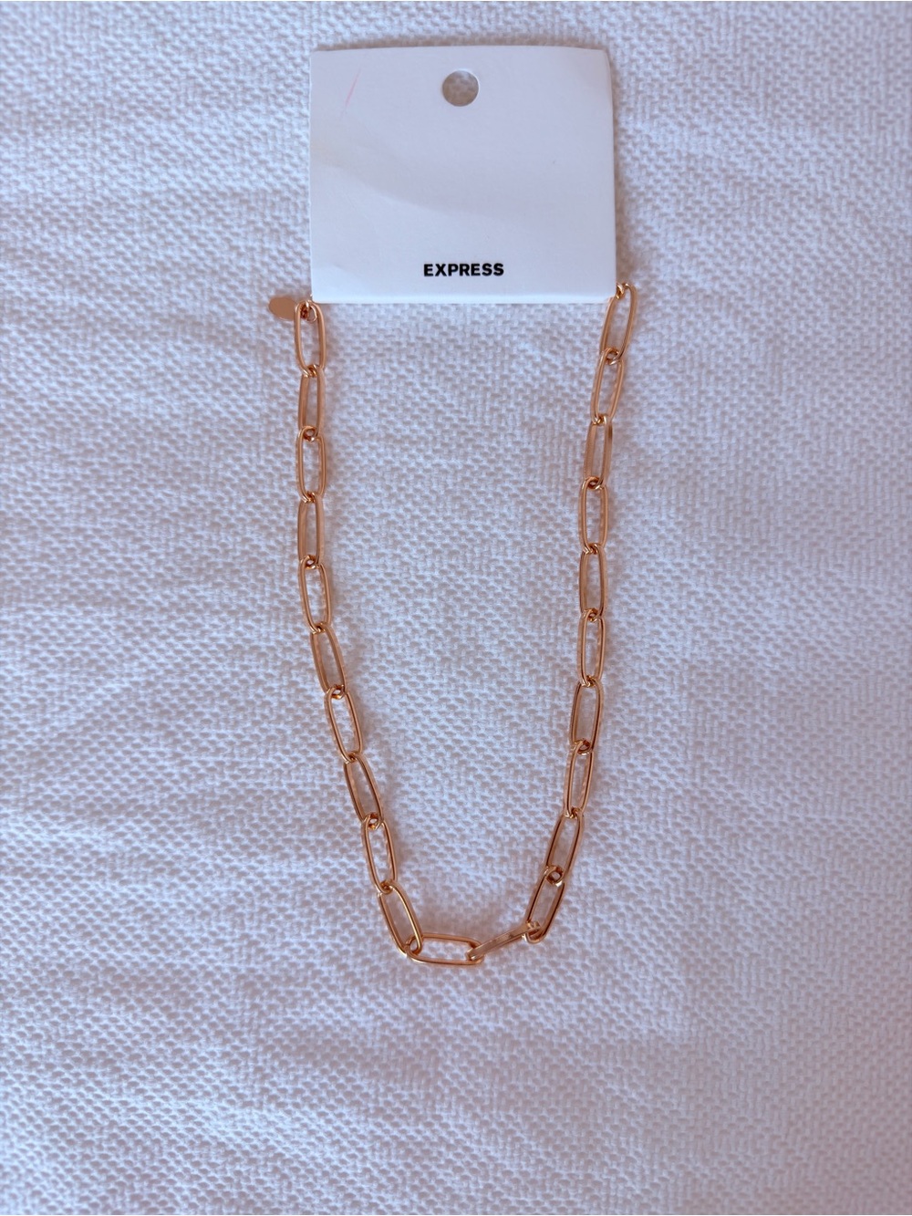 Express Gold Finish Paperclip Link Necklace